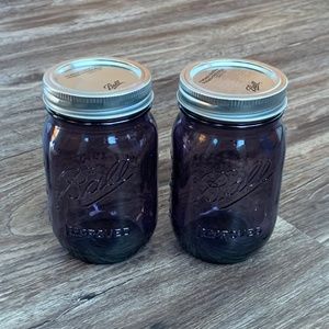 Purple Glass Ball Perfect Mason 1913- 1915 American Heritage Jars Set